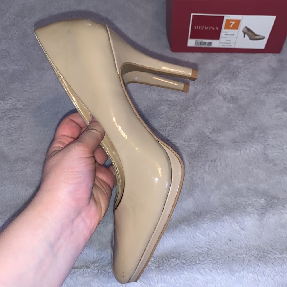 Merona - Glossy Taupe Colored Heels - Picture 3 of 6